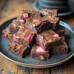 Chocolate Rhubarb Brownies