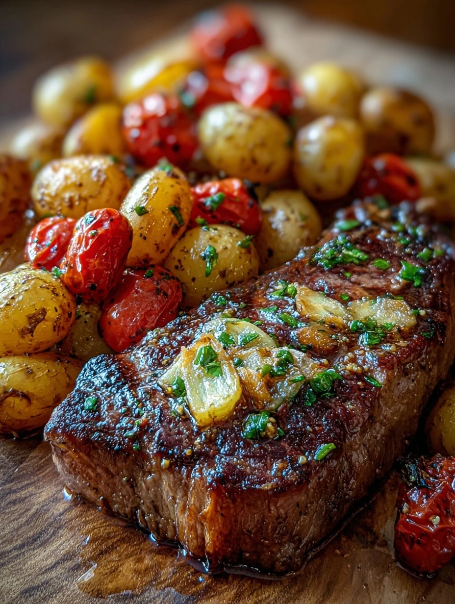 Garlic Butter Steak with Roasted Potatoes garlic-butter-steak-main-dishes-for-dinner