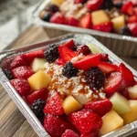 Cheesecake Fruit Salad in a Tin Foil Tray