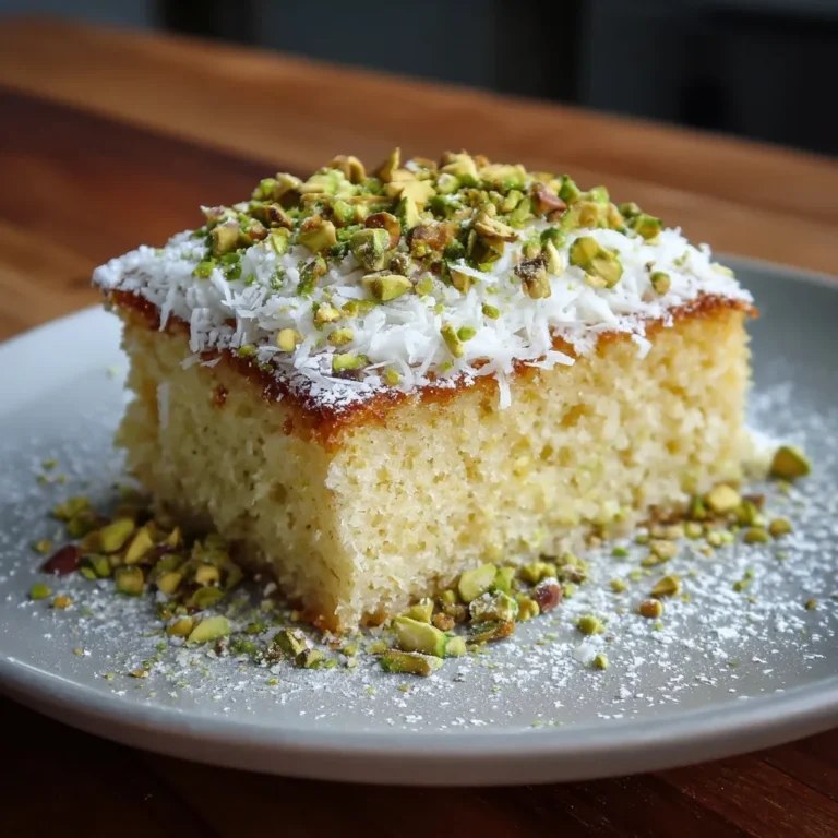 Coconut and Pistachio Pudding Cake