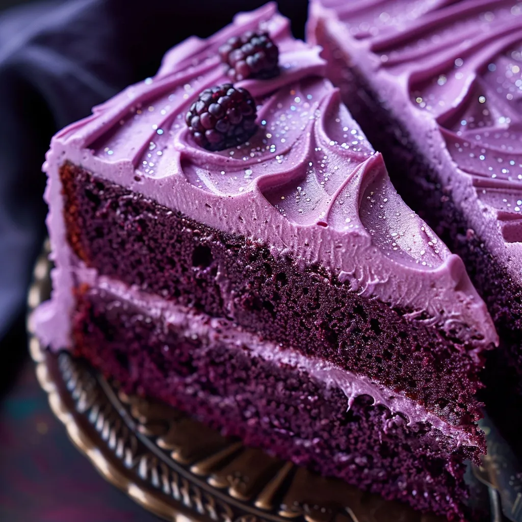 Blackberry Layer Cake with Purple Frosting