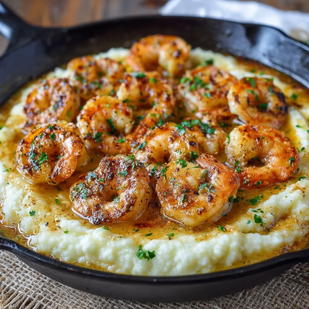 Creamy Garlic Butter Shrimp with Mashed Potatoes