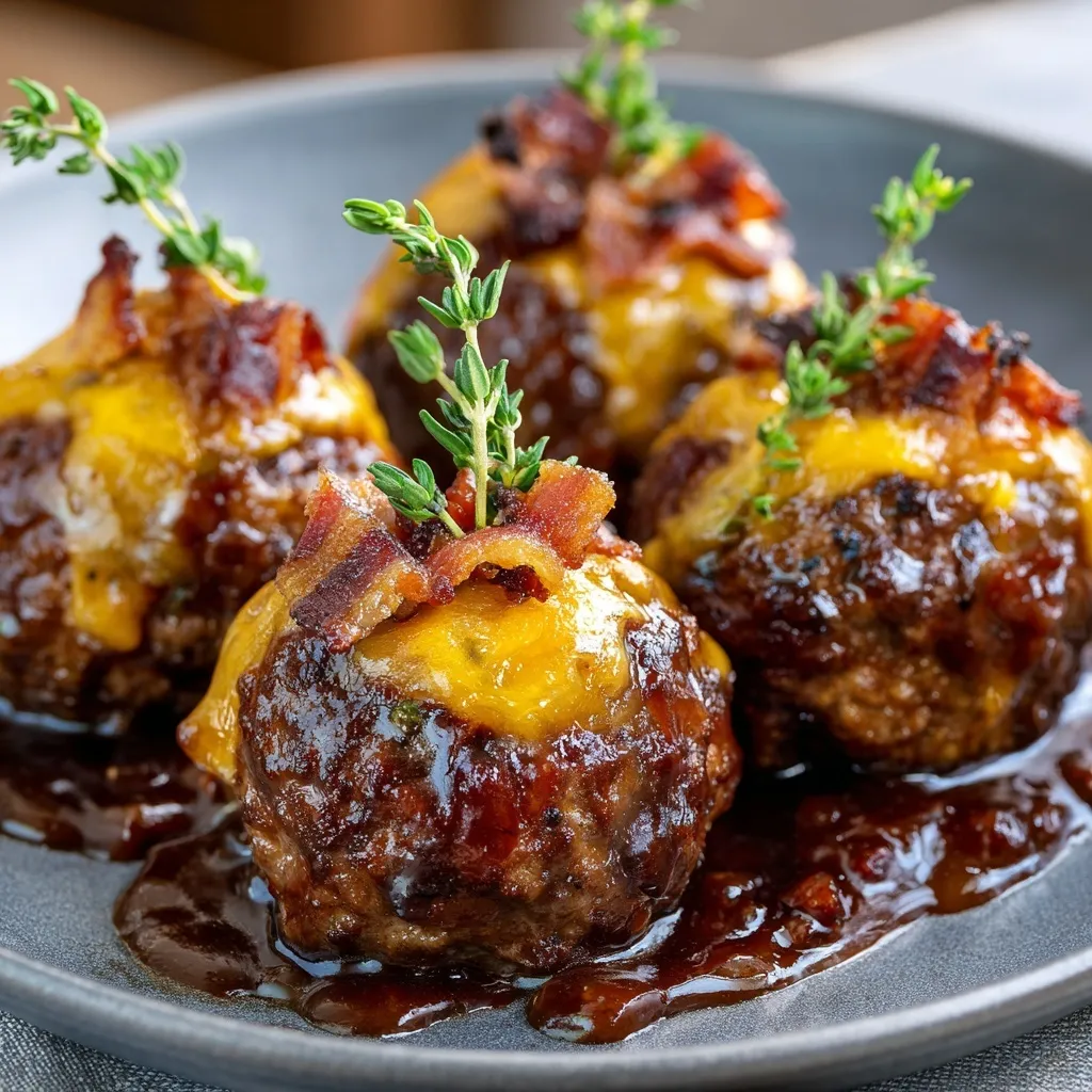 BBQ Main Dish Ideas: Bourbon Bacon Cheeseburger Meatballs