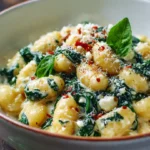 Creamy Gnocchi with Spinach and Feta Recipe