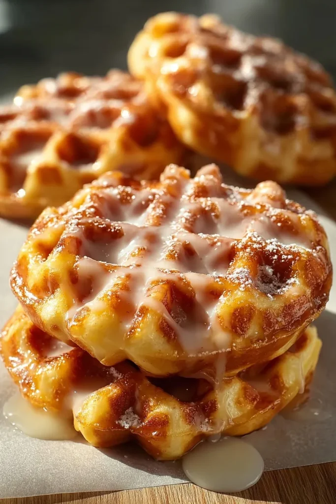 Apple fritter donut waffles