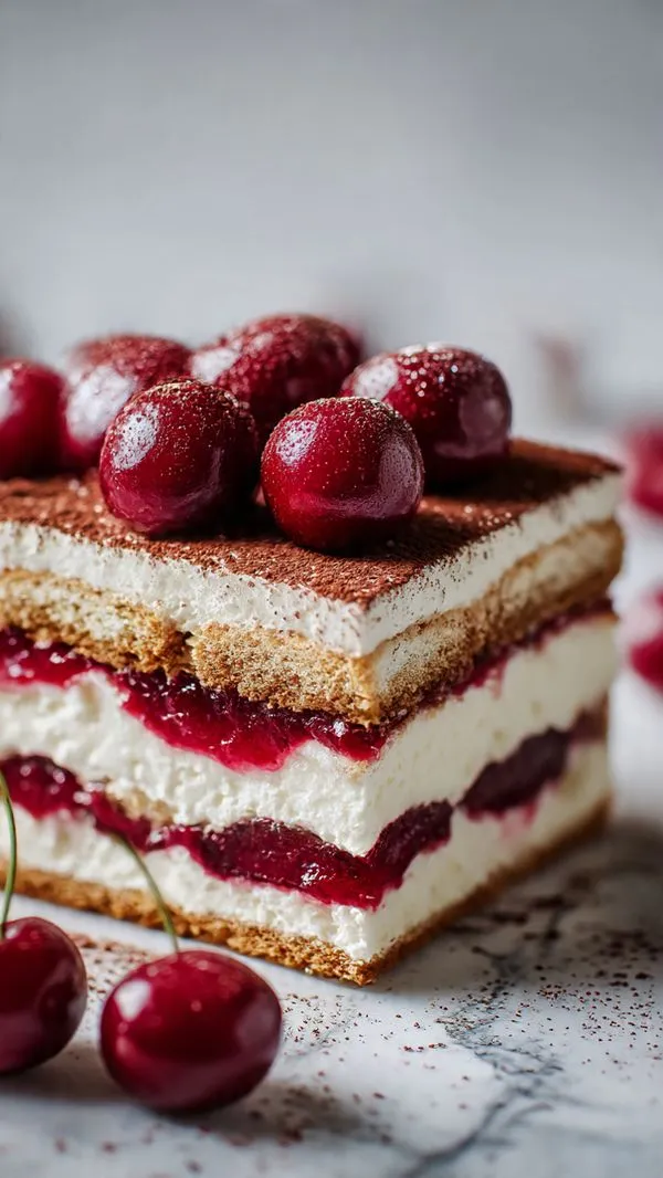 Elegant Cherry Amaretto Tiramisu