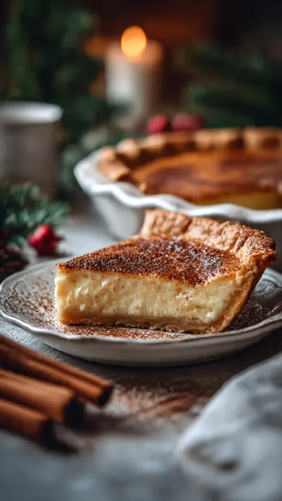Christmas Eve Cinnamon-Vanilla Custard Pie