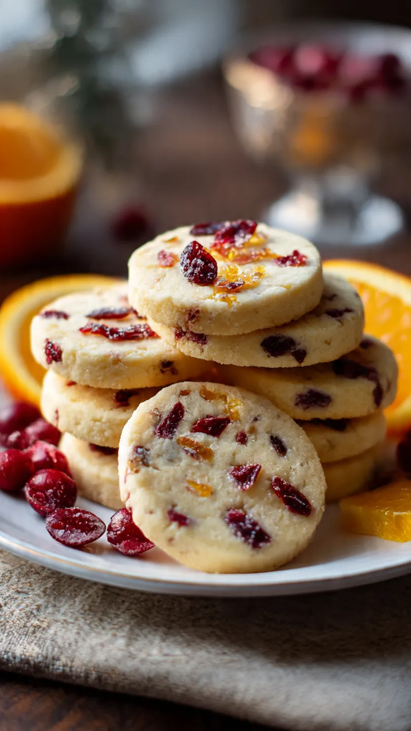 Cranberry Orange Shortbread Cookies