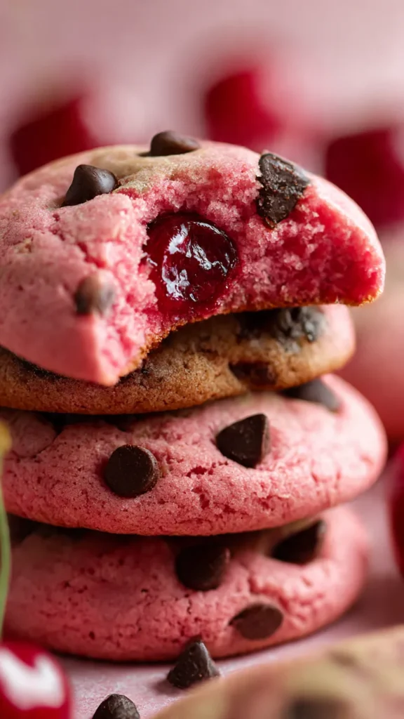 Heavenly Maraschino Cherry Chocolate Chip Cookies