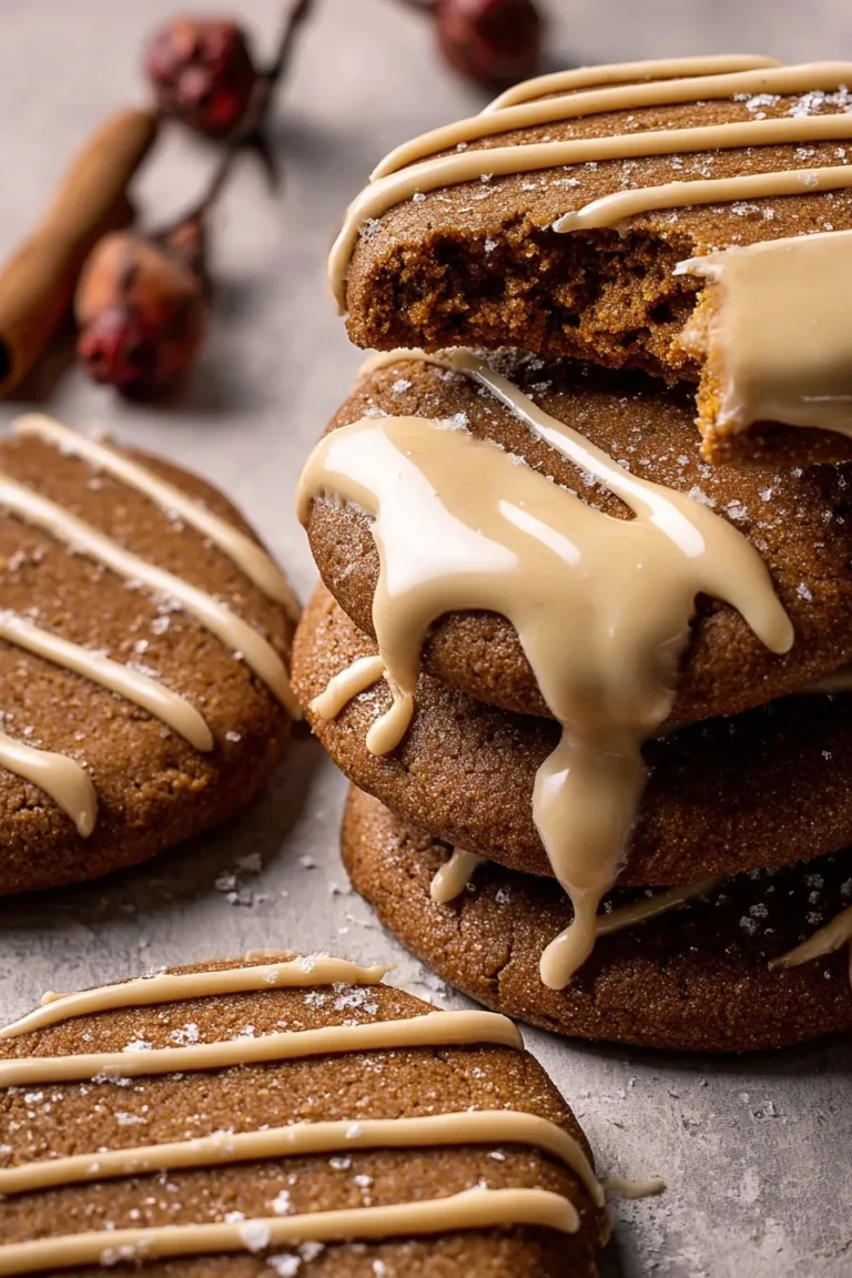 Soft Gingerbread Latte Cookies with Brown Butter Icing