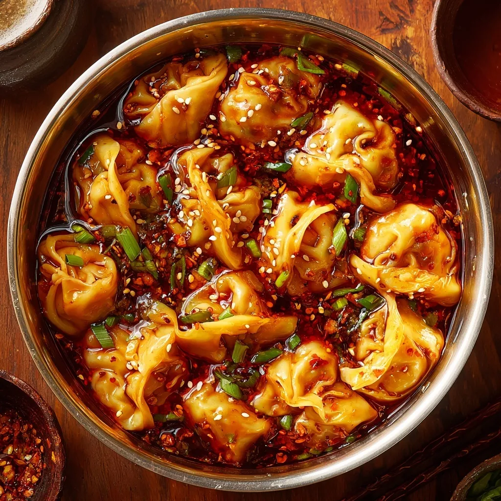 Hot Chili Wontons (Spicy Asian Dumplings)