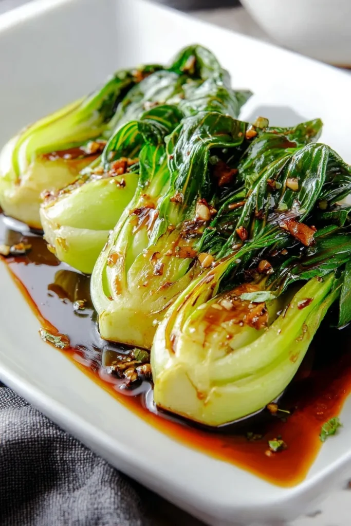 Baby Bok Choy with Soy Sauce and Garlic