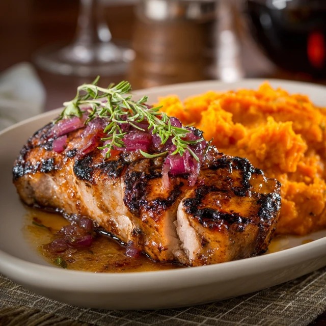 Tender Apple Cider–Glazed Pork with Creamy Mashed Sweet Potatoes