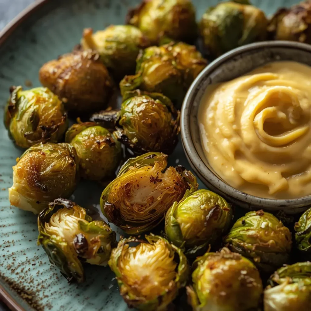 Crispy Brussel Sprouts With Dijon Aioli