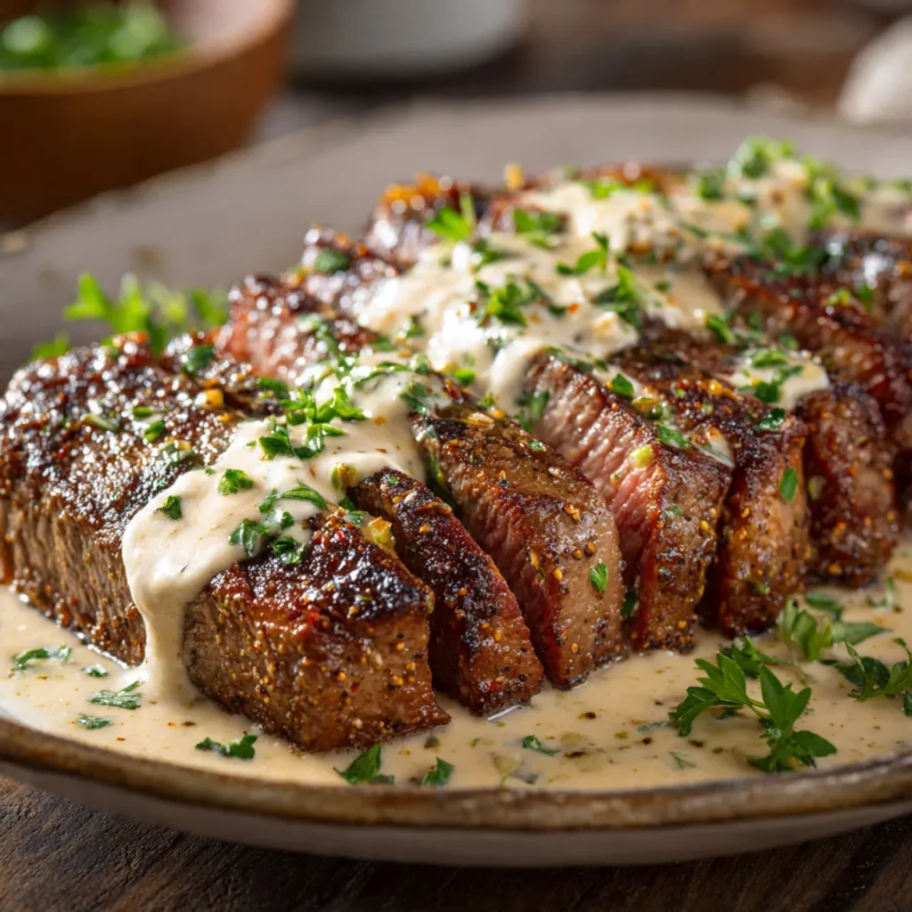 Garlic Butter Steak with Parmesan Cream Sauce Made Easy