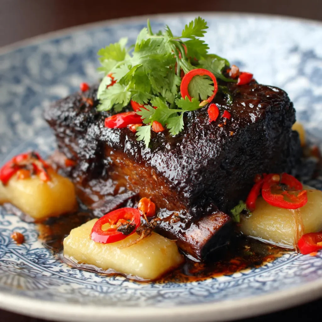 Slow-Roasted Asian Beef Short Ribs with Deep Caramelized Glaze