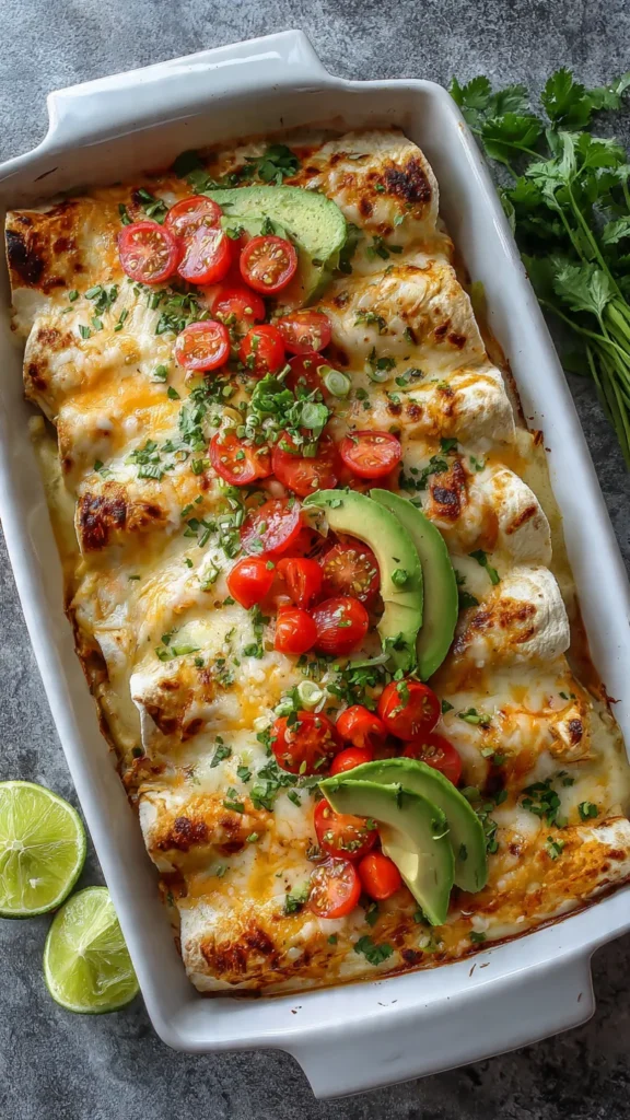 Queso Chicken Enchiladas