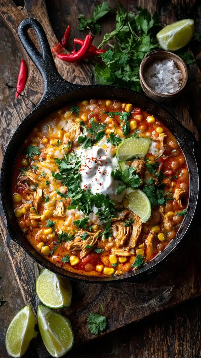Creamy Chicken Chili with Mexican Street Corn