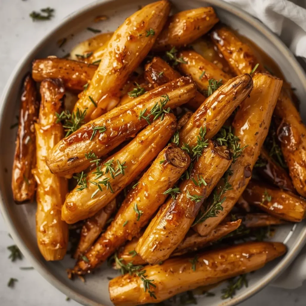 Simple Maple Roasted Parsnips with Thyme