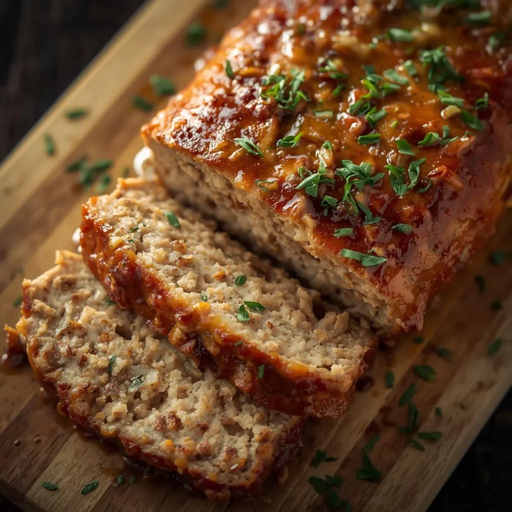 Juicy Garlic Parmesan Chicken Meatloaf