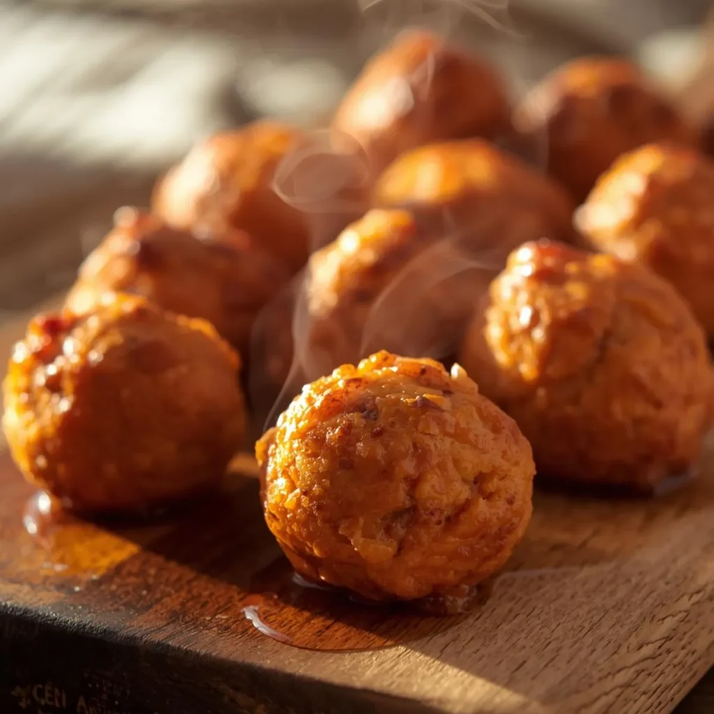 Savory Sausage Balls with Rotel and Cream Cheese